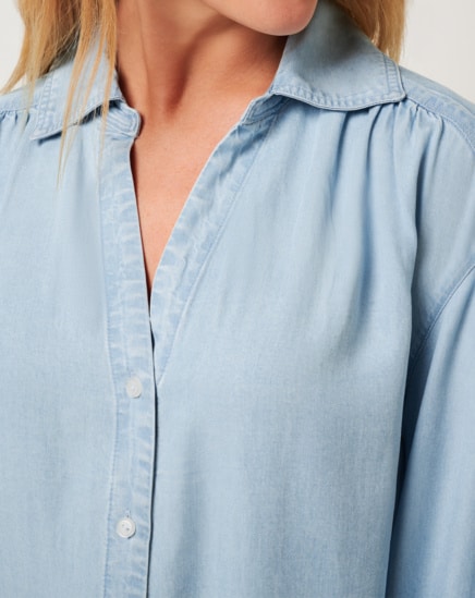 CHAMBRAY SHIRT DRESS Image Thumbnail 2