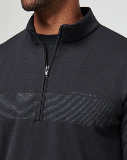 UPGRADED FLEECE CHEST STRIPE QUARTER ZIP Image Thumbnail 5