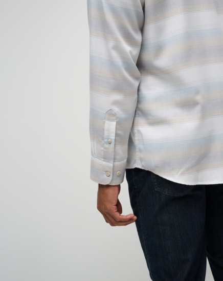 CLOUD FLANNEL STRIPE BUTTON-UP Image Thumbnail 5