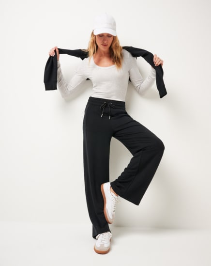 CLOUD TERRY WIDE LEG PANT Image Thumbnail 4