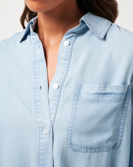 CHAMBRAY BUTTON DOWN LONG SLEEVE Image Thumbnail 3