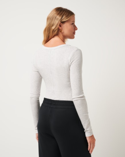 CLOUD RIB LONG SLEEVE TOP Image Thumbnail 1