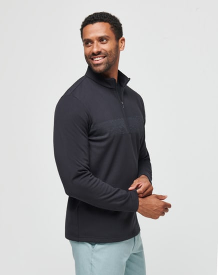 UPGRADED FLEECE CHEST STRIPE QUARTER ZIP Image Thumbnail 3