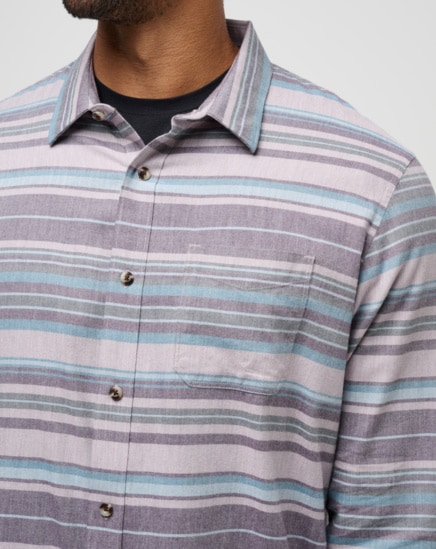 CLOUD FLANNEL STRIPE BUTTON-UP Image Thumbnail 4